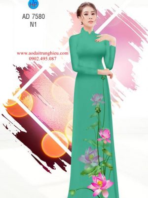 1563896692 83 Vai ao dai hoa Sen thiet ke 2019 AD 7580