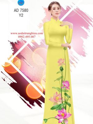 1563896693 127 Vai ao dai hoa Sen thiet ke 2019 AD 7580