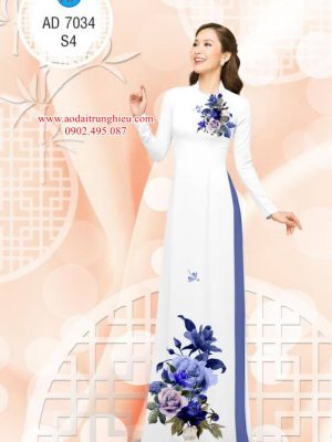 Vải áo dài hoa hồng xanh mới ra AD 7034 51 1564199977 201 Vai ao dai hoa hong xanh moi ra AD 7034