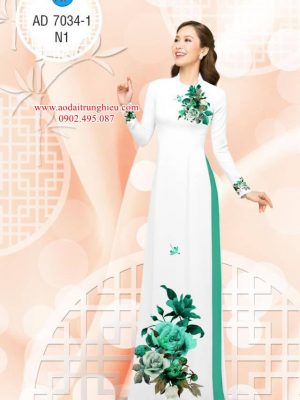 Vải áo dài hoa hồng xanh mới ra AD 7034 31 1564199977 303 Vai ao dai hoa hong xanh moi ra AD 7034