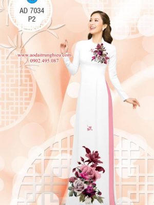 Vải áo dài hoa hồng xanh mới ra AD 7034 42 1564199977 496 Vai ao dai hoa hong xanh moi ra AD 7034