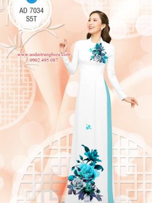 Vải áo dài hoa hồng xanh mới ra AD 7034 33 1564199977 697 Vai ao dai hoa hong xanh moi ra AD 7034