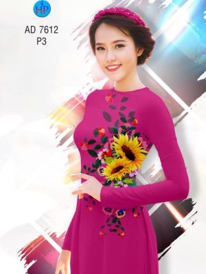 Vải áo dài hoa hướng dương kiểu mới AD 7612 26 1564994660 449 Vai ao dai hoa huong duong kieu moi AD 7612