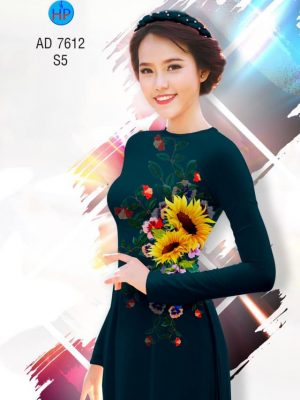 Vải áo dài hoa hướng dương kiểu mới AD 7612 25 1564994660 55 Vai ao dai hoa huong duong kieu moi AD 7612