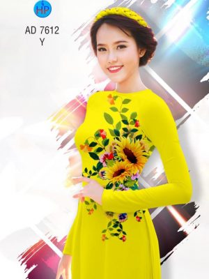 Vải áo dài hoa hướng dương kiểu mới AD 7612 24 1564994660 637 Vai ao dai hoa huong duong kieu moi AD 7612