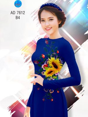 Vải áo dài hoa hướng dương kiểu mới AD 7612 30 1564994660 972 Vai ao dai hoa huong duong kieu moi AD 7612