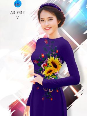 Vải áo dài hoa hướng dương kiểu mới AD 7612 33 1564994661 757 Vai ao dai hoa huong duong kieu moi AD 7612