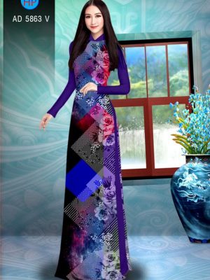 Vải áo dài Hoa hồng và lập thể thiết kế 2019 AD 5863 26 1564995227 460 Vai ao dai Hoa hong va lap the thiet ke