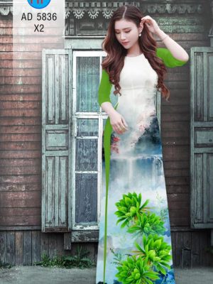 Vải áo dài hoa sen xanh mới ra AD 5836 25 1565610996 183 Vai ao dai hoa sen xanh moi ra AD 5836
