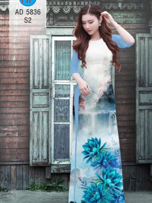 Vải áo dài hoa sen xanh mới ra AD 5836 27 1565610996 20 Vai ao dai hoa sen xanh moi ra AD 5836