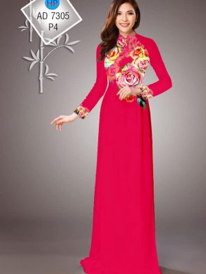 Vải áo dài hoa hồng kiểu mới AD 7305 22 1565751997 497 Vai ao dai hoa hong kieu moi AD 7305