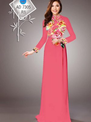 Vải áo dài hoa hồng kiểu mới AD 7305 25 1565751997 815 Vai ao dai hoa hong kieu moi AD 7305