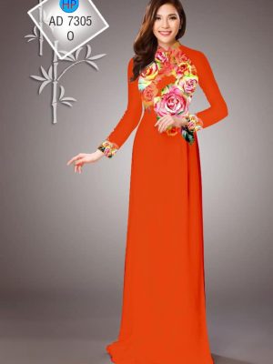 Vải áo dài hoa hồng kiểu mới AD 7305 24 1565751997 881 Vai ao dai hoa hong kieu moi AD 7305