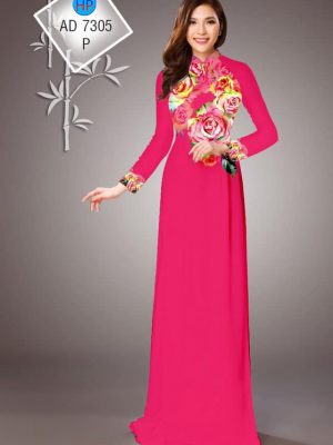 Vải áo dài hoa hồng kiểu mới AD 7305 33 1565751998 16 Vai ao dai hoa hong kieu moi AD 7305