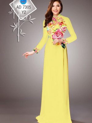 Vải áo dài hoa hồng kiểu mới AD 7305 36 1565751998 739 Vai ao dai hoa hong kieu moi AD 7305