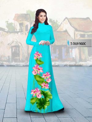 Vải áo dài hoa sen mới ra AD T7019 28 1566202515 400 Vai ao dai hoa sen moi ra AD T7019