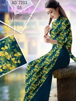 Vải áo dài Hoa vàng mấy độ mới ra AD 7203 25 1567530660 228 Vai ao dai Hoa vang may do moi ra AD