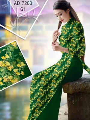 Vải áo dài Hoa vàng mấy độ mới ra AD 7203 36 1567530661 197 Vai ao dai Hoa vang may do moi ra AD
