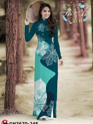 Vải áo dài hình lá 3D kiểu mới AD GH3670 17 1569487852 142 Vai ao dai hinh la 3D kieu moi AD GH3670
