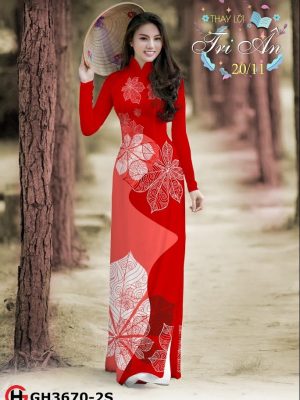 Vải áo dài hình lá 3D kiểu mới AD GH3670 18 1569487852 197 Vai ao dai hinh la 3D kieu moi AD GH3670