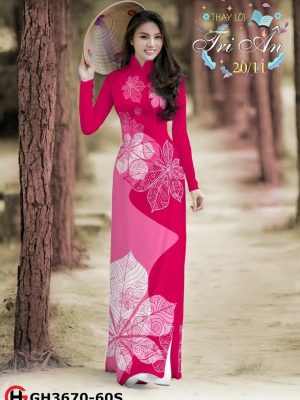 Vải áo dài hình lá 3D kiểu mới AD GH3670 15 1569487852 4 Vai ao dai hinh la 3D kieu moi AD GH3670