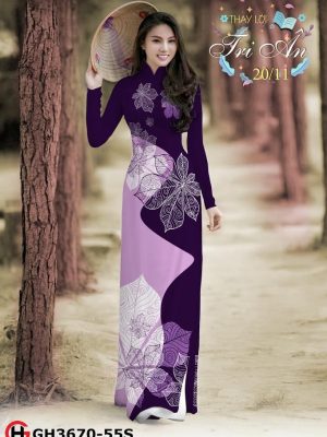 Vải áo dài hình lá 3D kiểu mới AD GH3670 19 1569487852 810 Vai ao dai hinh la 3D kieu moi AD GH3670