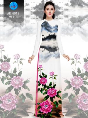 Vải áo dài Hoa Mẫu Đơn thiết kế 2019 AD 6018 20 Vai ao dai Hoa Mau Don thiet ke 2019 AD
