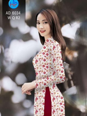 Vải áo dài Hoa đều dễ thương kiểu mới AD 6034 20 Vai ao dai Hoa deu de thuong kieu moi AD