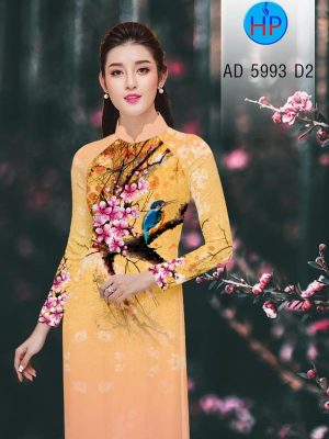 Vải áo dài công và hoa đào kiểu mới AD 5993 20 Vai ao dai cong va hoa dao kieu moi AD
