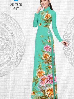 Vải áo dài hoa cẩm chướng kiểu mới AD 7805 24 1570161034 10 Vai ao dai hoa cam chuong kieu moi AD 7805