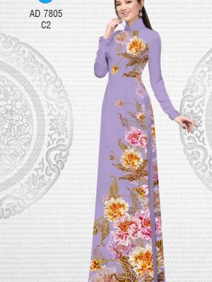 Vải áo dài hoa cẩm chướng kiểu mới AD 7805 25 1570161034 311 Vai ao dai hoa cam chuong kieu moi AD 7805