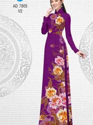 Vải áo dài hoa cẩm chướng kiểu mới AD 7805 30 1570161034 495 Vai ao dai hoa cam chuong kieu moi AD 7805