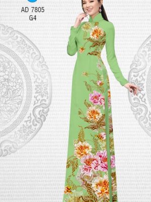 Vải áo dài hoa cẩm chướng kiểu mới AD 7805 23 1570161034 879 Vai ao dai hoa cam chuong kieu moi AD 7805