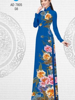 Vải áo dài hoa cẩm chướng kiểu mới AD 7805 31 1570161034 911 Vai ao dai hoa cam chuong kieu moi AD 7805