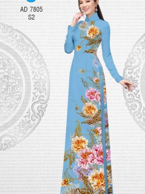 Vải áo dài hoa cẩm chướng kiểu mới AD 7805 34 1570161035 355 Vai ao dai hoa cam chuong kieu moi AD 7805