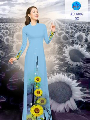 Vải áo dài hoa hướng dương kiểu mới AD 6087 24 1571136779 236 Vai ao dai hoa huong duong kieu moi AD 6087