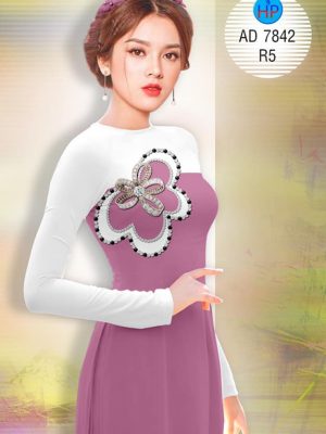 Vải áo dài giả ngọc trai thiết kế 2019 AD 7842 27 1571137425 241 Vai ao dai gia ngoc trai thiet ke 2019 AD