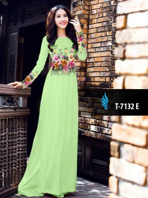 Vải áo dài hoa 3D ngay eo kiểu mới AD T7132 21 1571139587 438 Vai ao dai hoa 3D ngay eo kieu moi AD