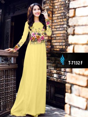 Vải áo dài hoa 3D ngay eo kiểu mới AD T7132 20 1571139587 601 Vai ao dai hoa 3D ngay eo kieu moi AD
