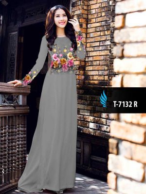 Vải áo dài hoa 3D ngay eo kiểu mới AD T7132 26 1571139588 236 Vai ao dai hoa 3D ngay eo kieu moi AD