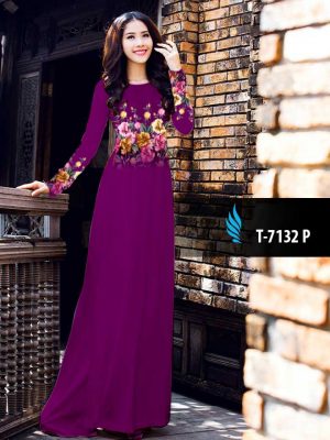Vải áo dài hoa 3D ngay eo kiểu mới AD T7132 23 1571139588 507 Vai ao dai hoa 3D ngay eo kieu moi AD