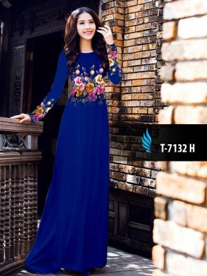 Vải áo dài hoa 3D ngay eo kiểu mới AD T7132 29 1571139588 525 Vai ao dai hoa 3D ngay eo kieu moi AD
