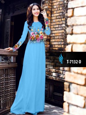 Vải áo dài hoa 3D ngay eo kiểu mới AD T7132 27 1571139588 678 Vai ao dai hoa 3D ngay eo kieu moi AD