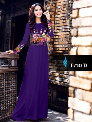 Vải áo dài hoa 3D ngay eo kiểu mới AD T7132 30 1571139588 758 Vai ao dai hoa 3D ngay eo kieu moi AD