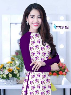 Vải áo dài hoa hồng đều kiểu mới AD T7134 10 1571139738 305 Vai ao dai hoa hong deu kieu moi AD T7134