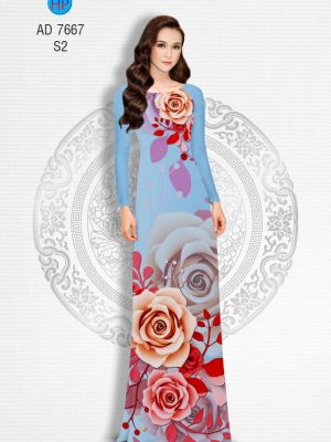 Vải áo dài Hoa hồng kiểu mới AD 7667 30 1571669447 507 Vai ao dai Hoa hong kieu moi AD 7667