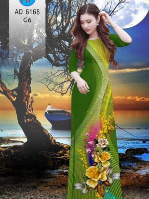 Vải áo dài hoa hồng và sọc kiểu mới AD 6168 21 1572271339 16 Vai ao dai hoa hong va soc kieu moi AD