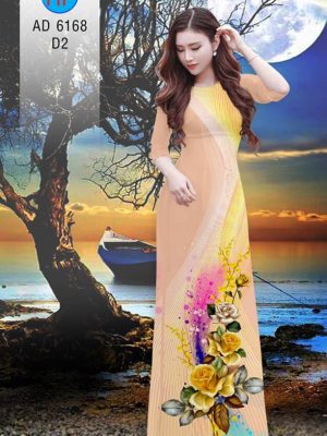 Vải áo dài hoa hồng và sọc kiểu mới AD 6168 22 1572271339 59 Vai ao dai hoa hong va soc kieu moi AD