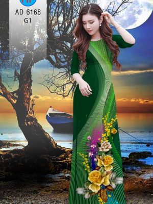 Vải áo dài hoa hồng và sọc kiểu mới AD 6168 23 1572271339 924 Vai ao dai hoa hong va soc kieu moi AD