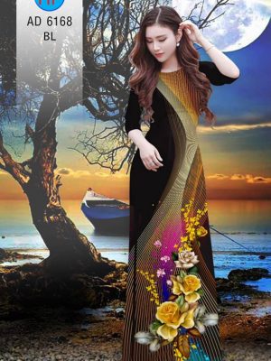 Vải áo dài hoa hồng và sọc kiểu mới AD 6168 34 1572271340 401 Vai ao dai hoa hong va soc kieu moi AD